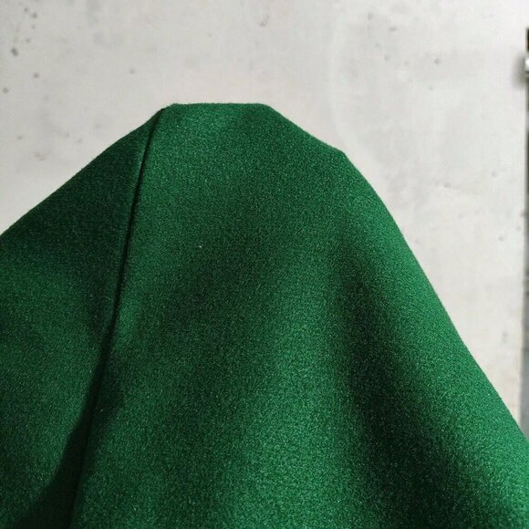 Green Casual Women's Plain Double-Breasted Long Sleeve Long Coat - Picture 8 of 8